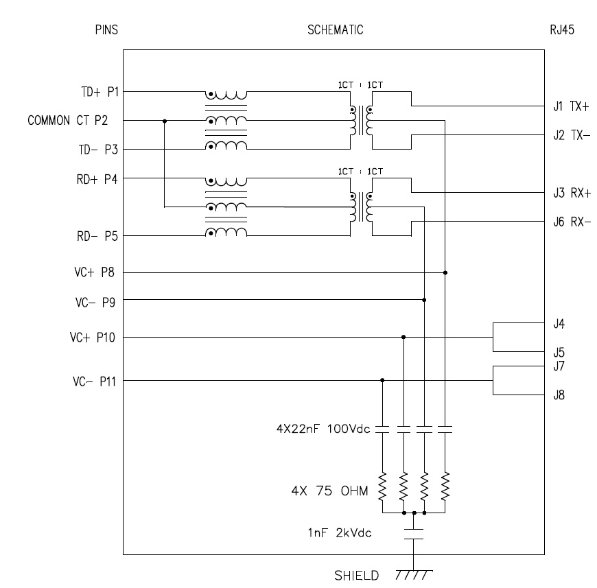 Схема подключения трансформатора ethernet