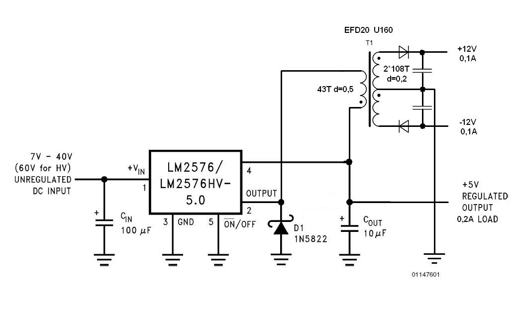 Схема включения lm2576s adj