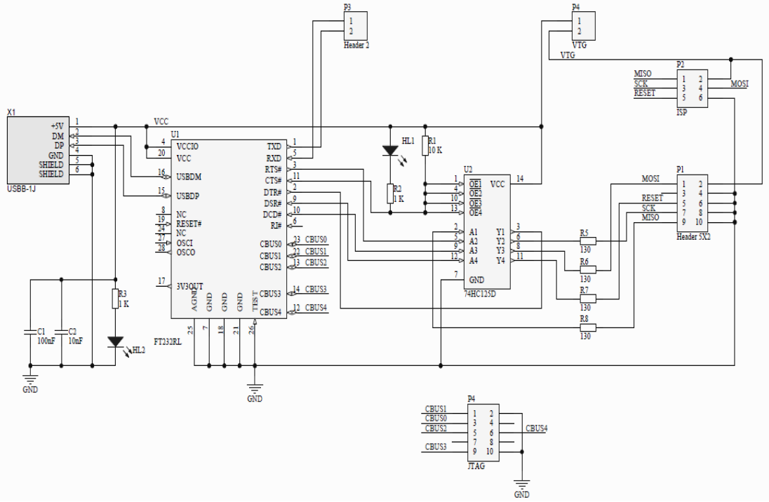 Ft232 usb uart схема