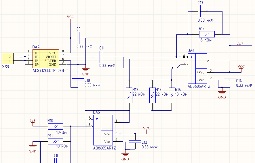 Acs712 схема включения