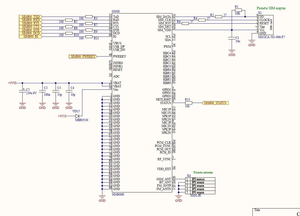 Sim800c схема модуля