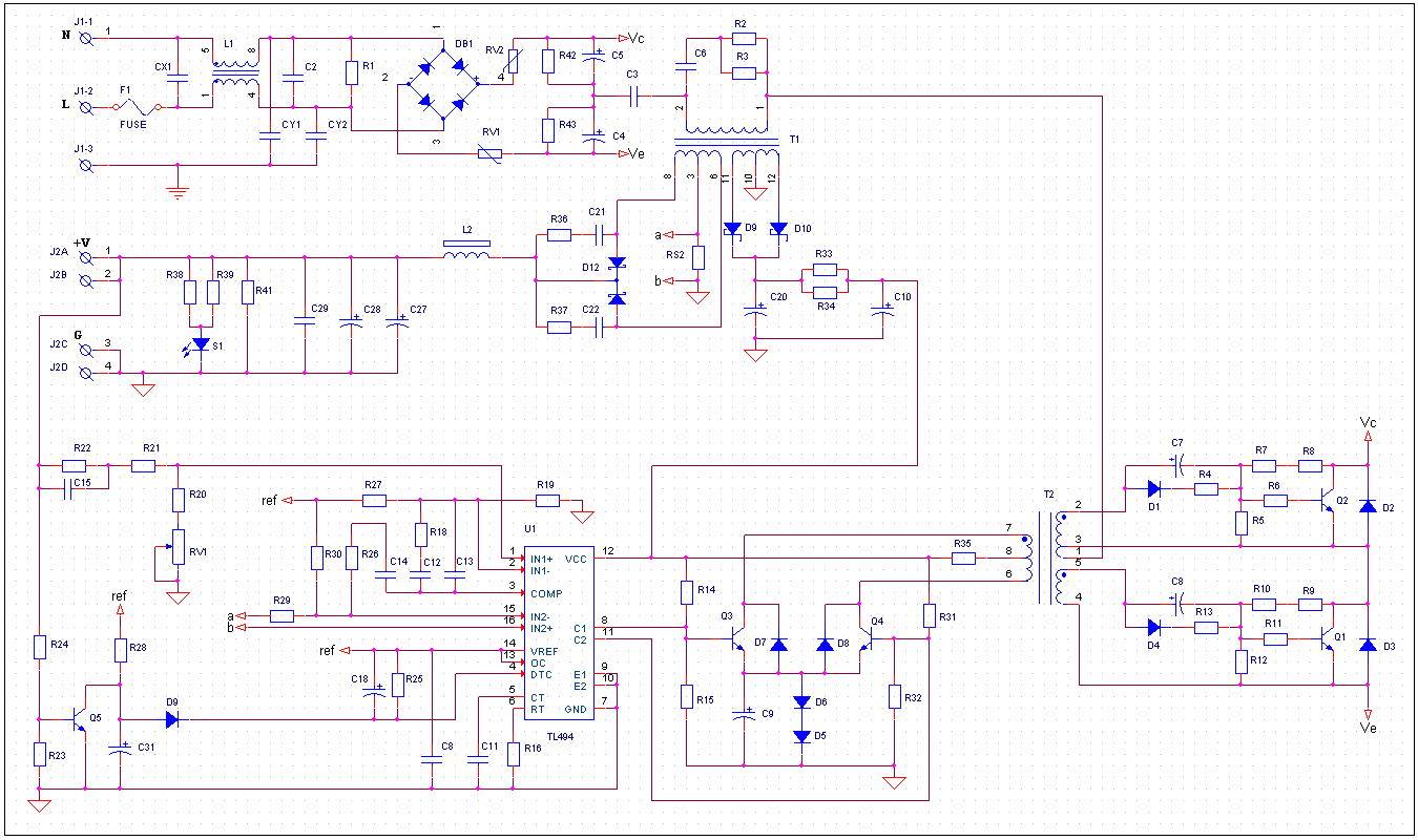 Блок питания 24v 6a схема