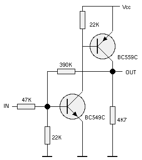 Схема компаратора на транзисторах