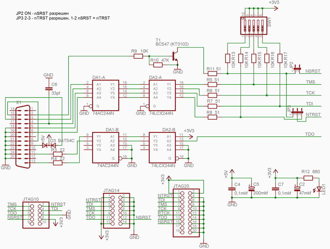 Xilinx jtag programmer схема