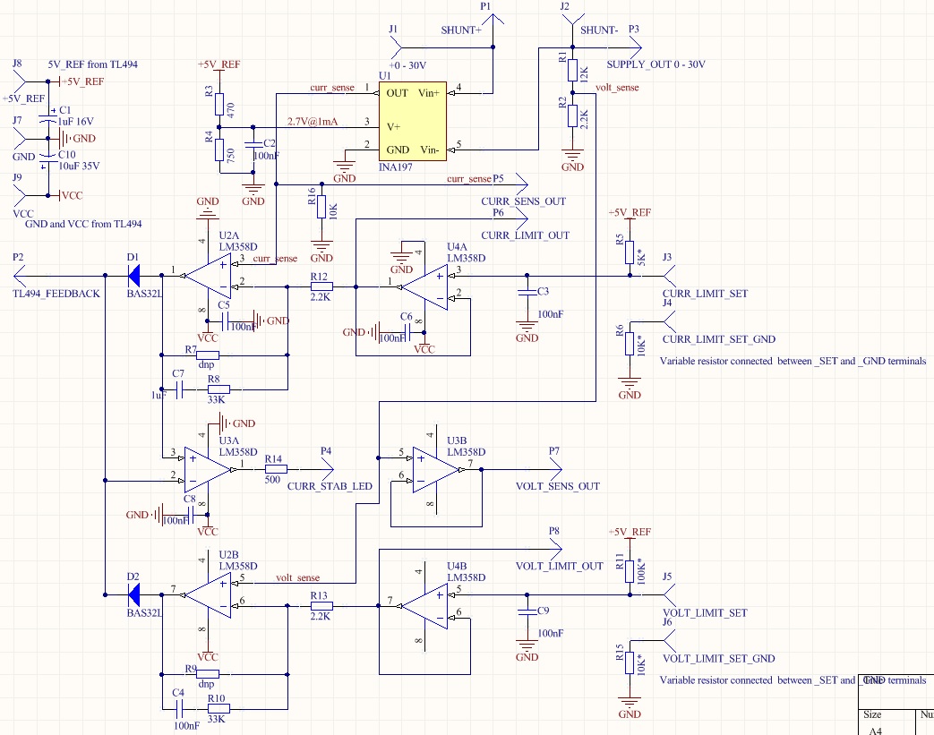 Схема переделки бп на tl494 и lm339 с регулировкой тока и напряжения защитой от кз