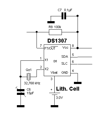 Ds1307 схема включения