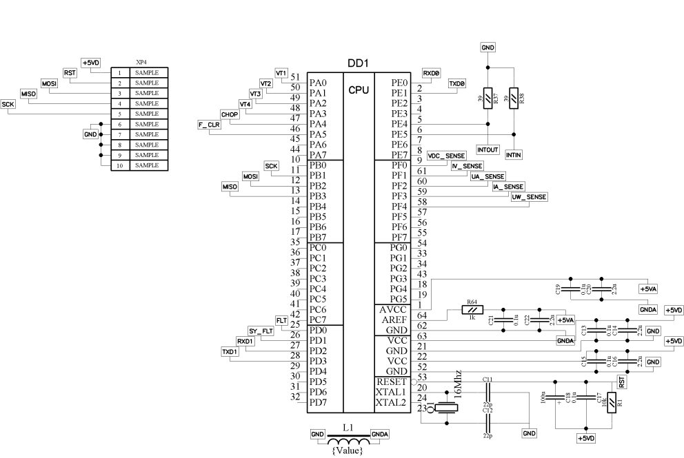 Atmega128 отладочная плата схема