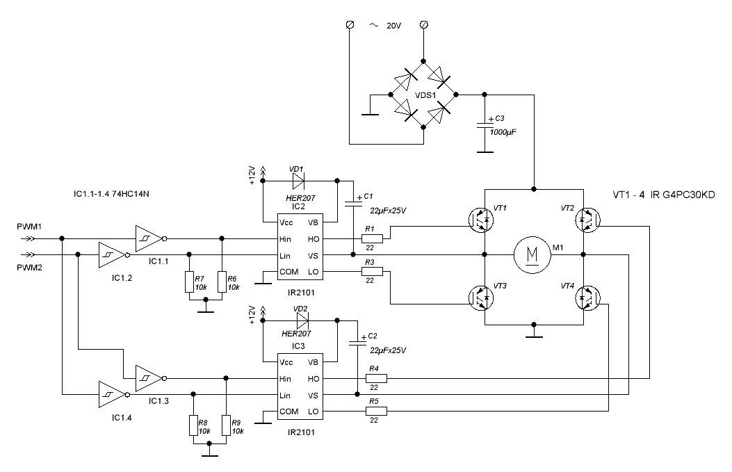 Ir2104 схема включения