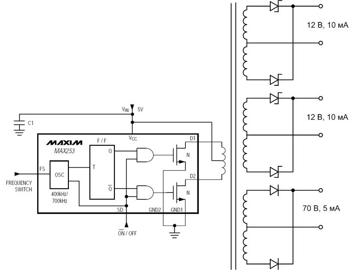 Импульсный трансформатор схема